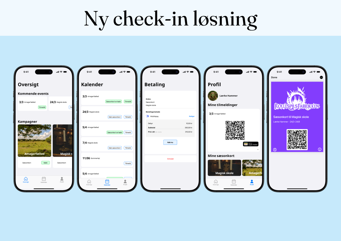Ny check-in løsning - Prototype app udarbejdet i Figma